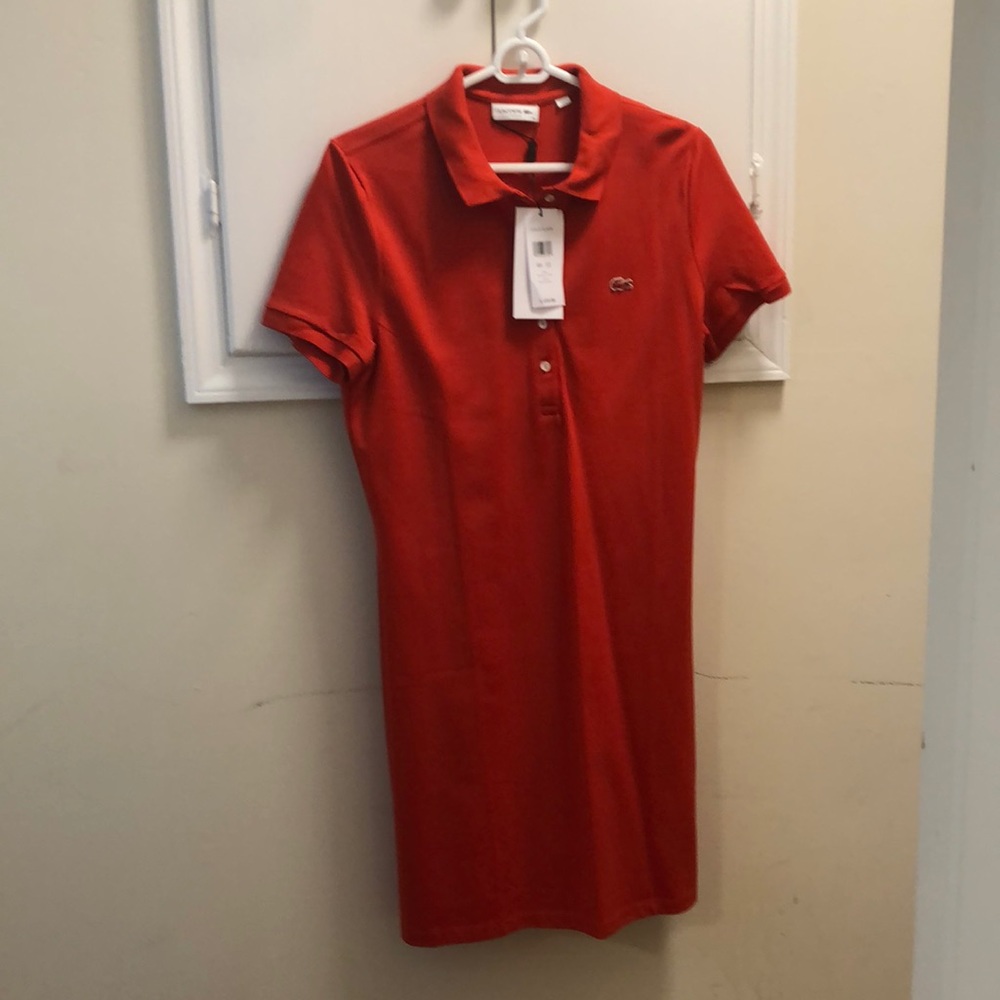 Never worn, new red Lacoste dress